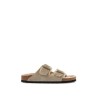 narrow fit arizona shearling slides