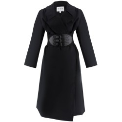 belted trench coat in technical cotton