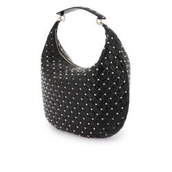 leather 'rockstud spike' hobo bag