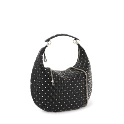 leather 'rockstud spike' hobo bag