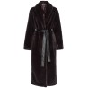 Belted faux-fur coat