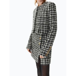 Houndstooth Round Collar Jacket