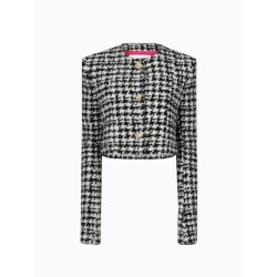 Houndstooth Round Collar Jacket