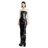 porterville bustier gown in coated stretch denim