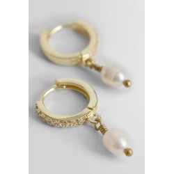 hoop pearl earrings