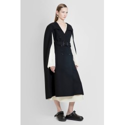 trench cape in compact double wool