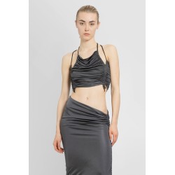 sleeveless ruched cropped top