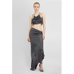 sleeveless ruched cropped top