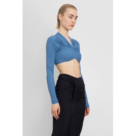 v-neck ruched cropped top