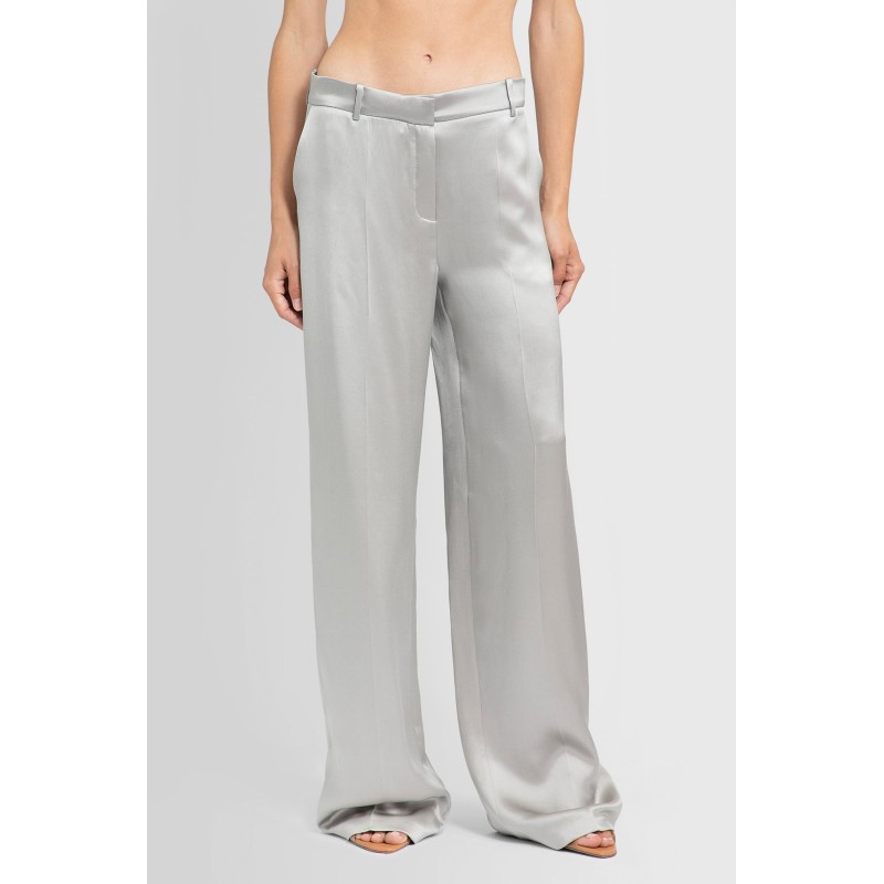 wide leg tailored silk pants