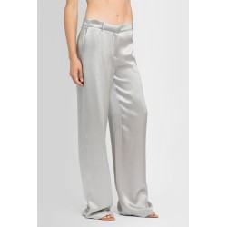 wide leg tailored silk pants