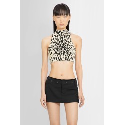 hyena knit turtleneck cropped top