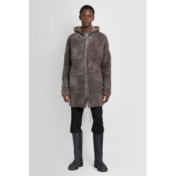 reversible shearling long jacket