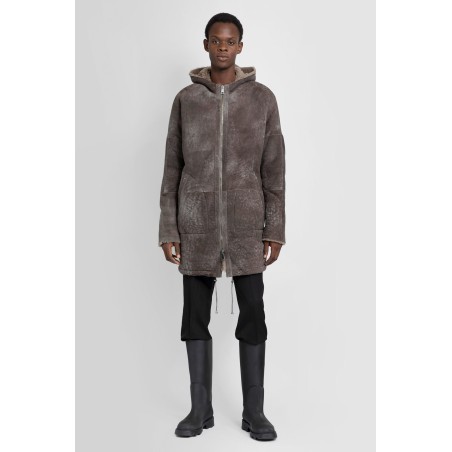 reversible shearling long jacket