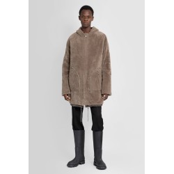 reversible shearling long jacket