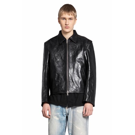 top dyed leather mini jacket