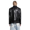 top dyed leather mini jacket