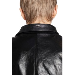 top dyed leather mini jacket