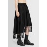 asymmetric fringed wool skirt