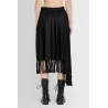 asymmetric fringed wool skirt