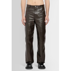 polished leather trousers