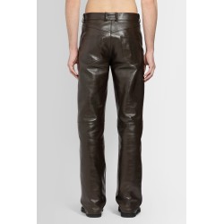 polished leather trousers