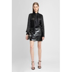 croc-effect leather mini skirt