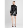 croc-effect leather mini skirt