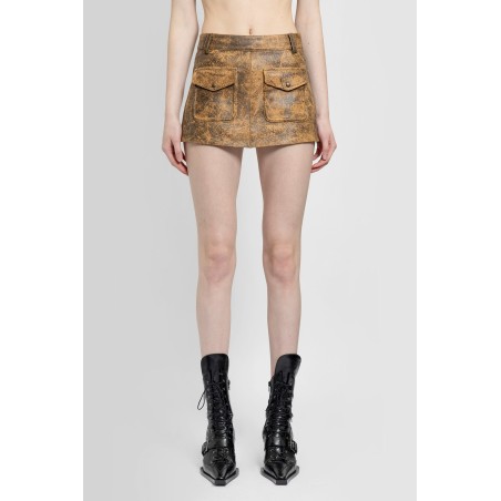 distressed brown hells mini skirt