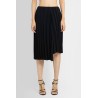 asymmetrical pleated mid skirt in crepe