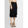 asymmetrical pleated mid skirt in crepe