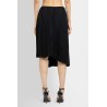 asymmetrical pleated mid skirt in crepe