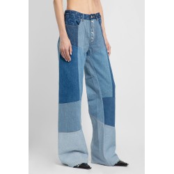 regenerated denim moonogram wide leg trousers