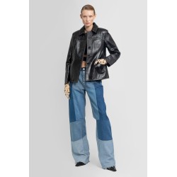 regenerated denim moonogram wide leg trousers