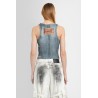 denim print knitted tank top