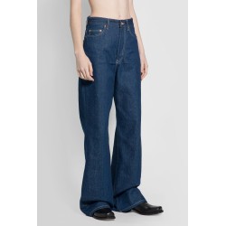 topstitched wide leg jeans