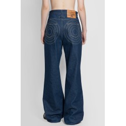 topstitched wide leg jeans