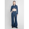 topstitched wide leg jeans