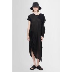 gathered cotton jersey gathered asymmetric dress