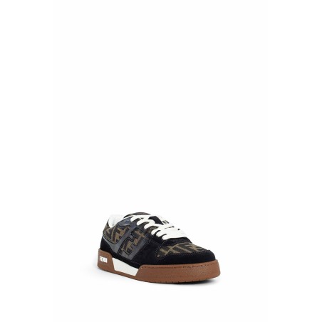 fendi match suede and canvas sneakers