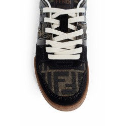 fendi match suede and canvas sneakers