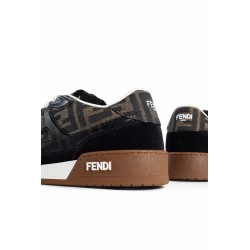 fendi match suede and canvas sneakers