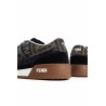 fendi match suede and canvas sneakers