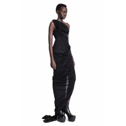 lido draped gown in cotton gauze jersey