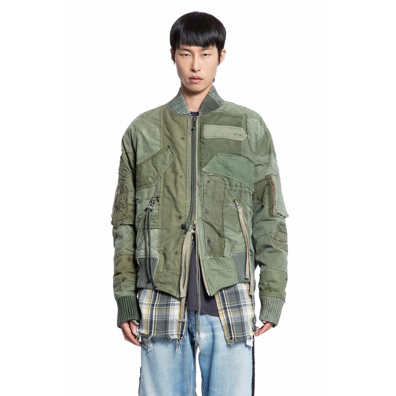 mixed army flight jacket