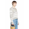 hooded wool sweater in textured stripe knit