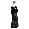 off shoulder coat in fake fur