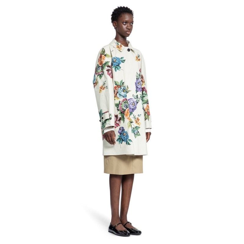 printed cotton single-breasted coat