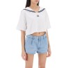 cropped t-shirt with sailor collar