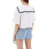 cropped t-shirt with sailor collar